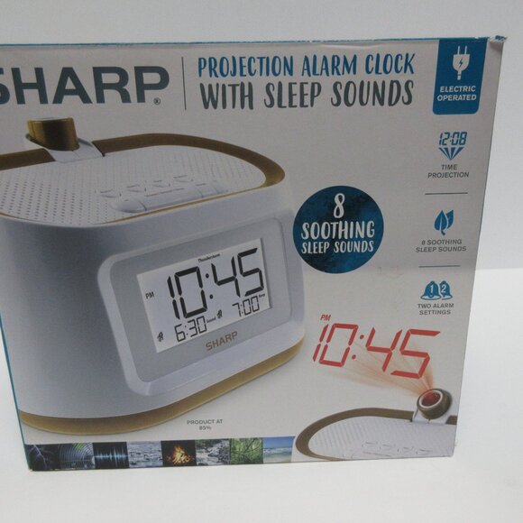 Sharp PROJECTION ALARM CLOCK with 8 SOOTHING SLEEP SOUNDS & DUAL ALARM Ceiling - Picture 10 of 12